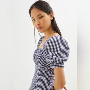 Anthropologie x Forever That Girl Gathered Puff-Sleeve Mini Dress - size S NWT